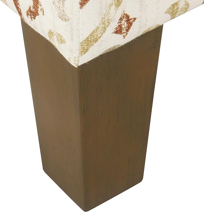 HomePop Square Ottoman - Burnt Orange and Cream Medallion