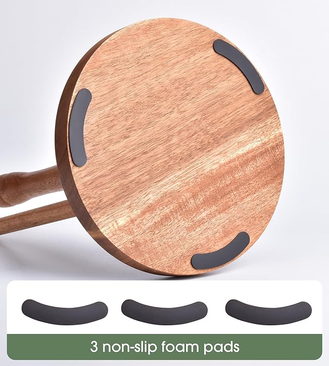 Farmhouse Acacia Wood Paper Towel Holder Countertop, Weighted Base for Kitchen & Bathroom, One-Handed Operation, EPTH, Wooden Standing Towel Roll Organizer, for Standard & Jumbo Rolls