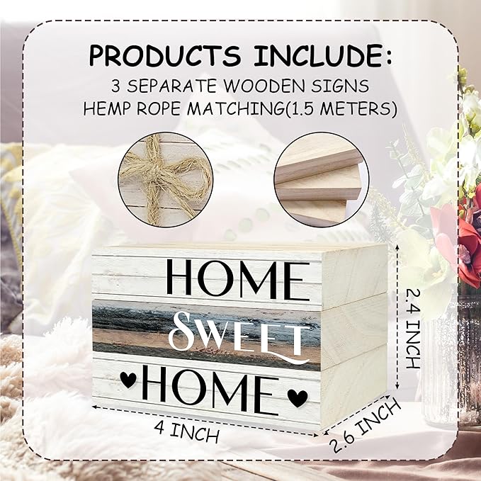Mini Decorative Books For Home Decor, Small Wood Book Stack For Table Decor, Home Decor Book For Living Room Mantel, Farmhouse Stacked Books Decorative(L39)