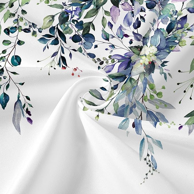 Gibelle 3 in 1 Shower Curtain Set, 72x72 Green Eucalyptus Bath Curtain and PEVA Liner Set with 12 Metal Hooks, Waterproof Fabric Bathroom Curtain