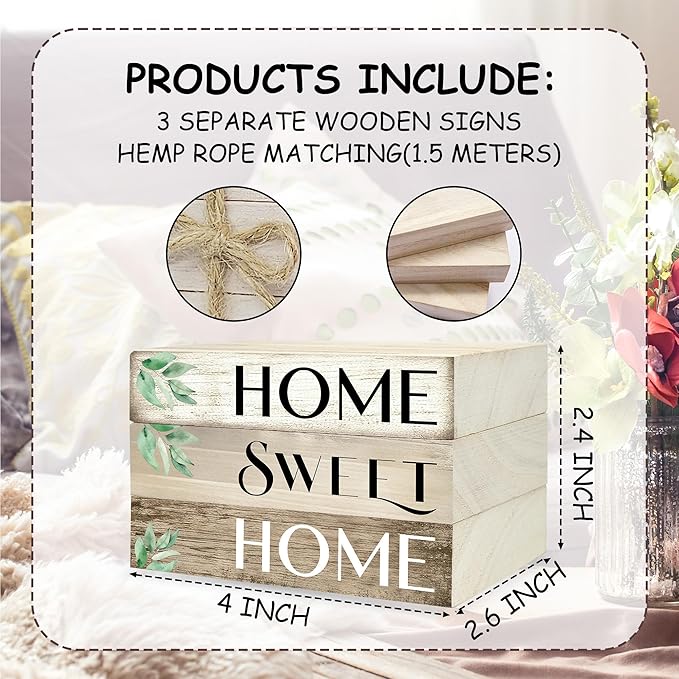Mini Decorative Books For Home Decor, Small Wood Book Stack For Table Decor, Home Decor Book For Living Room Mantel, Farmhouse Stacked Books Decorative(L37)