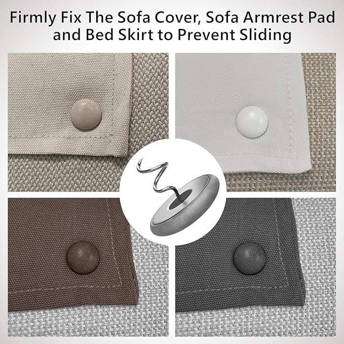 Leather Upholstery Pins for Bed Skirts, Slipcovers, Sofa & Armchair Covers – Secure Furniture Fabric (24, Light Gray)