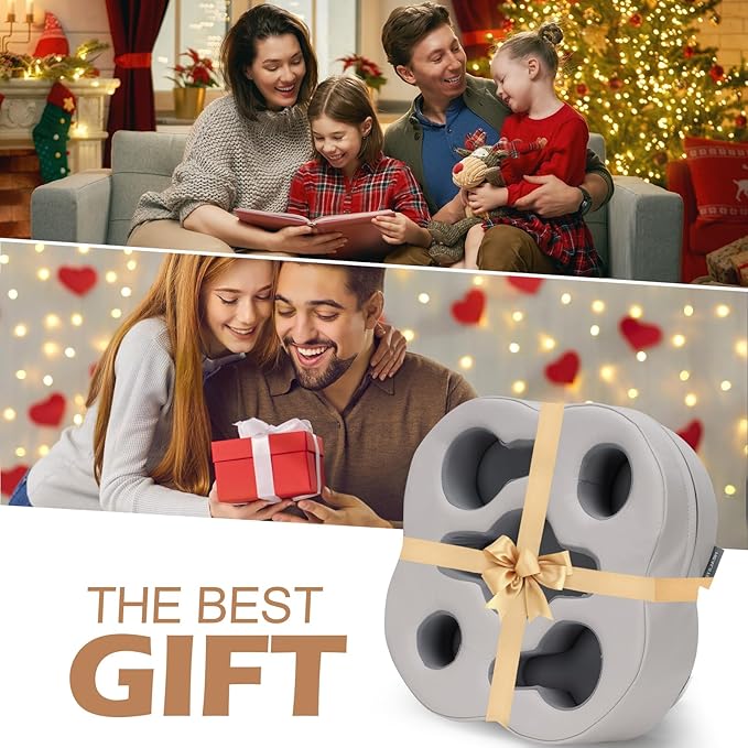Couch Cup Holder Pillow, Sofa Organizer Caddy Bed Refreshment Tray for Drinks, Remotes, Phones, Snacks (PUGrey)