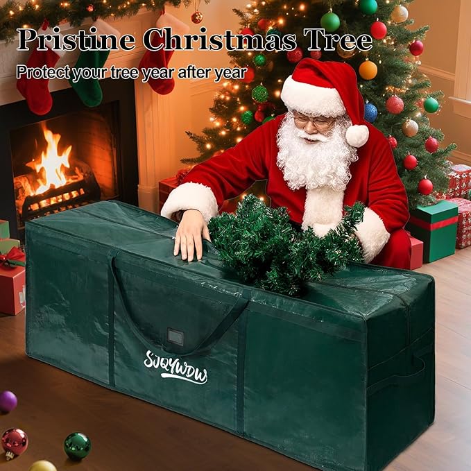 Small Christmas Tree Storage Bag 4ft/5ft – Heavy Duty Reusable Tree Storage Bag with Reinforced Handles, Thickened PE Material Moisture-resistant Tearproof for Short Holiday Trees (Green)