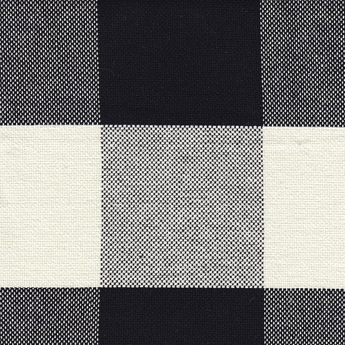 HomePop Large Upholstered Rectangular Storage Ottoman Bench with Hinged Lid, Black Buffalo Plaid