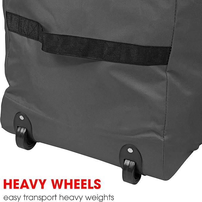 Primode Xmas Rolling Tree Storage Bag, Large Heavy Duty Storage Container, 22" Height X 16" Wide X 50" Long with 2 Wheels and Handles Fits Up to 7.5 Foot Tall Disassembled Holiday Tree (Gray)
