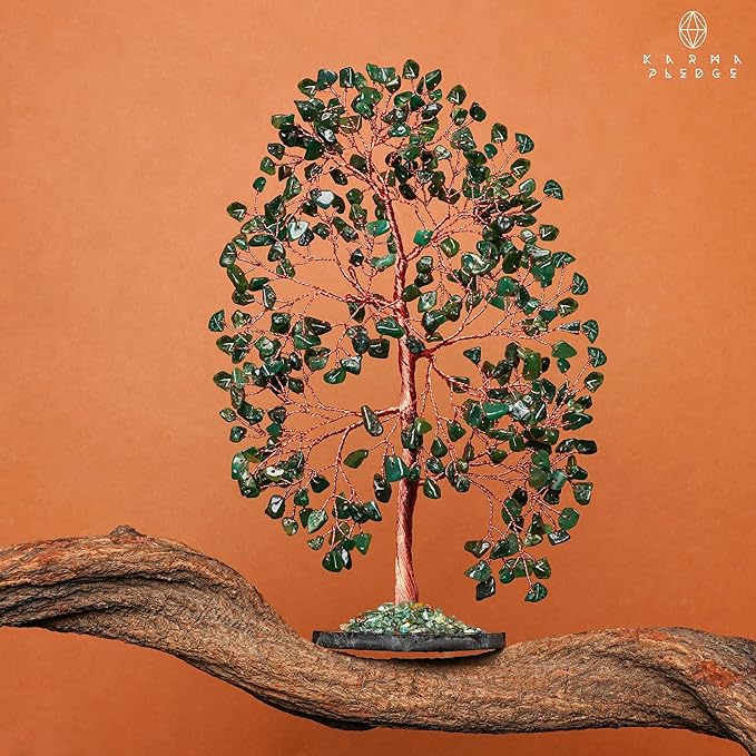Crystal Tree of Life Birthday Gifts for Women, Men, Frineds, Handmade Green Aventurine Chakra Healing Tree for Home, Room, Office Decor, Bring Money, Positivity, Good Luck, Gifts for Mom & Dad