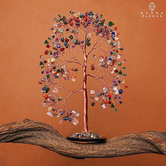 7 Chakra Crystal Tree of Life Birthday Gifts for Women, Men, Frineds, Handmade Reiki Healing Tree for Home, Room, Office Decor, Bring Money, Positivity, Good Luck, Gifts for Mom & Dad
