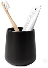 BosilunLife Bathroom Toothbrush Holder - Ceramic Toothbrush Cup Holder 13Oz White Toothbrush Holder for Bathroom Toothbrush and Toothpaste Holder for Bathroom Vanity Countertop, Ideal for Home, Hotel