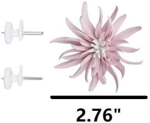 3D Handmade Porcelain Flower Wall Art Decor, 3D Ceramic Wall Decor, Home Office Decor, Unique Gift, Pink (Yimi Flower, 2.76")