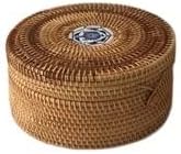 1 Pack Autumn Rattan Handmade Woven Rattan Storage Ornaments Tea Can Household Storage Basket