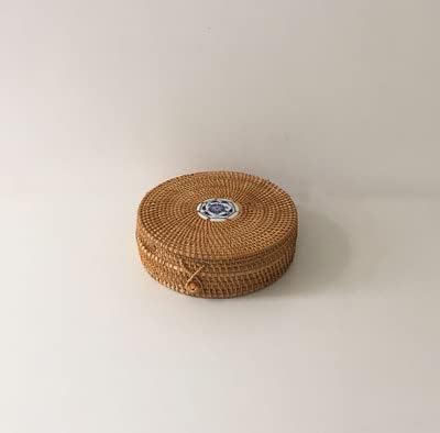 1 Pack Autumn Rattan Handmade Woven Rattan Storage Ornaments Tea Can Household Storage Basket