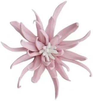 3D Handmade Porcelain Flower Wall Art Decor, 3D Ceramic Wall Decor, Home Office Decor, Unique Gift, Pink (Yimi Flower, 2.76")