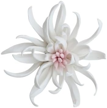 Yimi Flower， 3.54" 3D Handmade Porcelain Flower Wall Art Decor, 3D Ceramic Flower Wall Decor, Home Office Decor, Unique Gift for Home Office Decor,Girls (White)