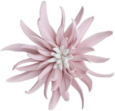Yimi Flower， 4.72" Ceramic Flower 3D Handmade Porcelain Flower Wall Art Decor, 3D Ceramic Flower Wall Decor, Home Office Decor, Unique Gift for Home Office Decor,Girls (Pink)