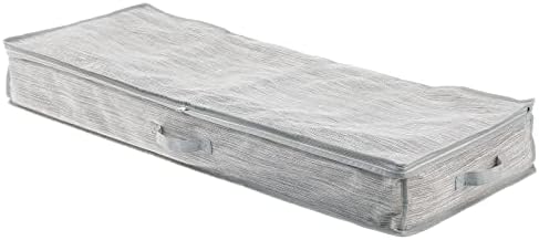 mDesign Long Gift Wrapping Organizer with Handles - Wrapping Paper Holder for Christmas and Holiday Giftwrap - Zipper Closure Storage Bag Container - Taupe/Tan
