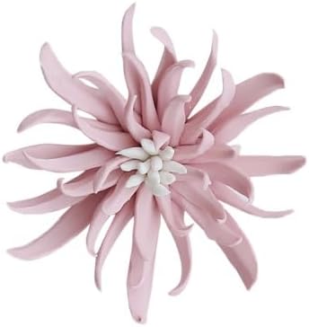 Yimi Flower， 3.54" Ceramic Flower 3D Handmade Porcelain Flower Wall Art Decor, 3D Ceramic Flower Wall Decor, Home Office Decor, Unique Gift for Home Office Decor,Girls (Pink)