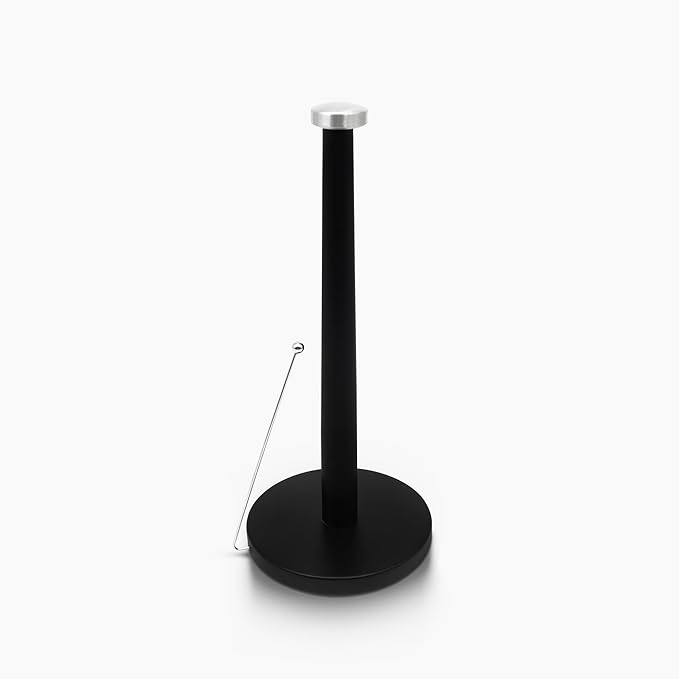 Pommel Top Stainless Steel Paper Towel Holder Black