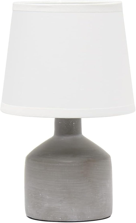 Simple Designs LT2080-GRY Mini Bocksbeutal Concrete Table Lamp, Gray