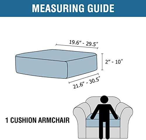 H.VERSAILTEX Velvet Stretch Couch Cushion Cover Plush Cushion Slipcover for Chair Cushion Furniture Protector Seat Cushion Sofa Cover (1 Piece Armchair Cushion Covers, Porcelain White)