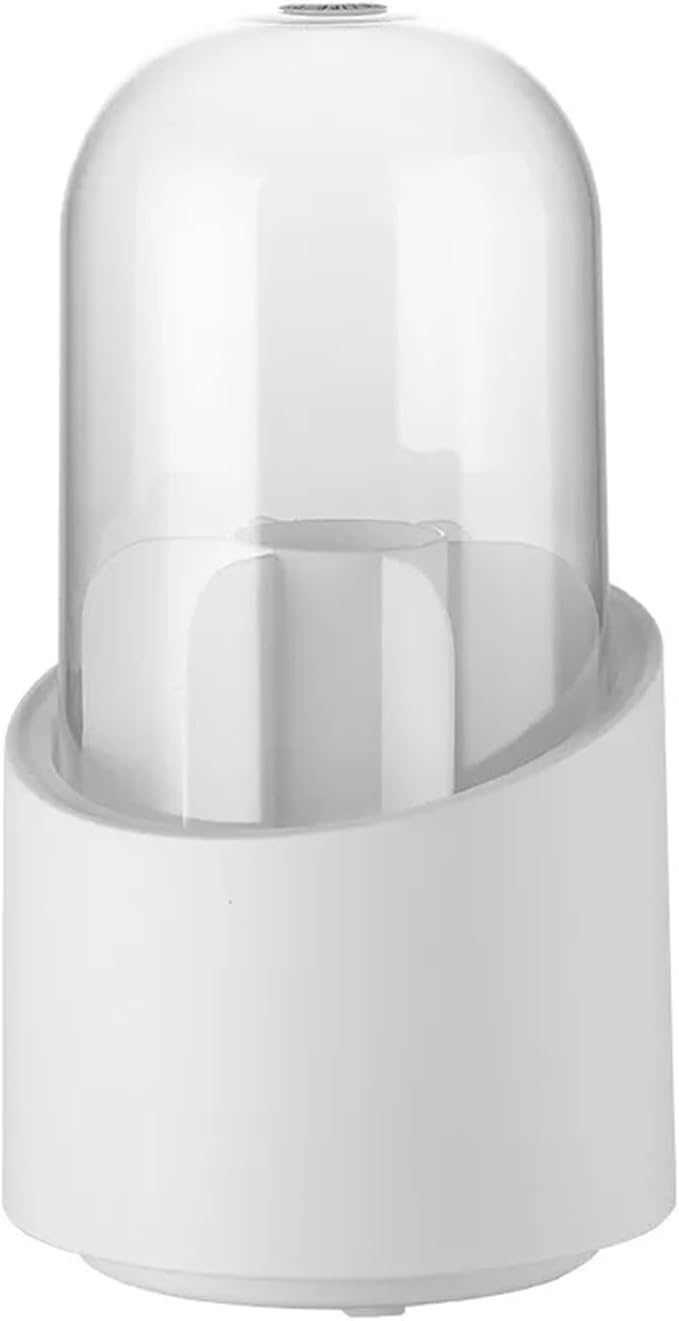 Compatible For Rotating Makeup Brush Organizer with Lid Dustproof Transparent Acrylic Box Shelf Eyebrow Pencil Barrel Bucket(Blue)