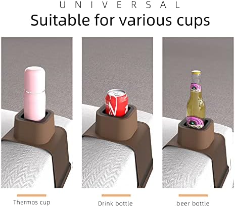 vodvob Couch Cup Holder,Anti-Spill Sofa Cup Holder Silicone Coaster,Suitable for Sofa Recliner Armchairs,Gray
