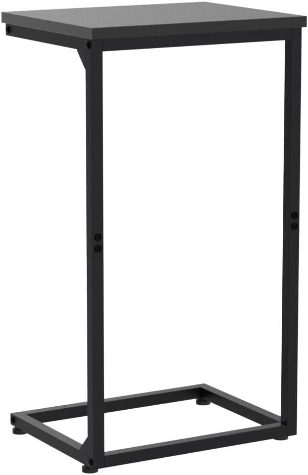 AMHANCIBLE C Shaped End Tables Set of 2, Couch Side Tables that Slide Under, TV Trays for Living Room, Bedroom, Small Space, Sofa, Black HET02BBK