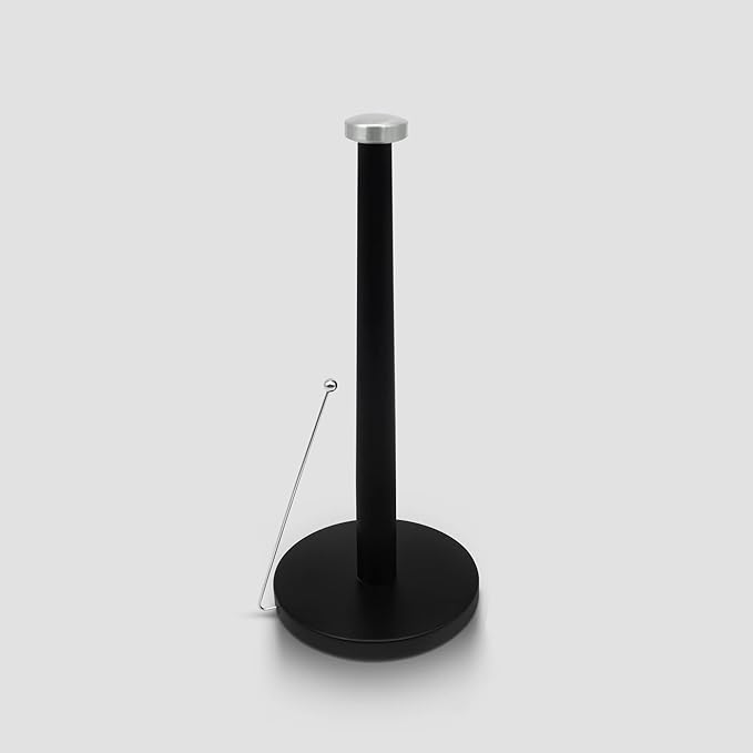 Pommel Top Stainless Steel Paper Towel Holder Black