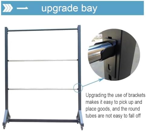 Wrapping Paper Rack, Heavy Duty Metal Organizers Shelf Display Rack Stand Wheels for Silk Scarf/Pants/Cloth Fabric/Wrapping Paper (Black 130x50x160cm)