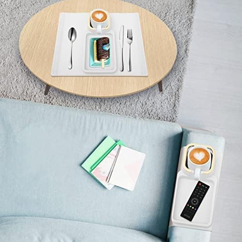 Couch Cup Holder, Silicone Anti-Spill and Anti-Slip Cup Holder for Couch, Portable Sofa Armrest Tray Couch Drink Holder, Gift for Mom, Dad, Grandma, Grandpa (Beige) (Beige)