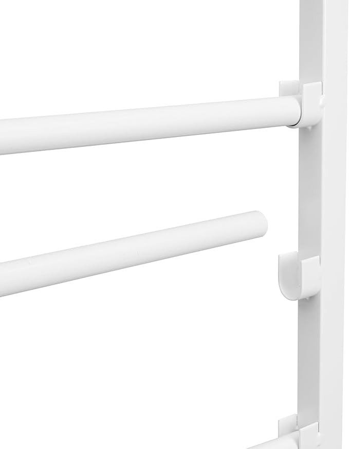 Mobile Ribbon Holder Double-Sided Ribbon Organizer Rack with 20 Hanging Rods Multifunctional Flower Wrapping Paper Storage Stand with Lockable Wheels Wrapping Paper Rack (26.38*12.6*66.93in, White)