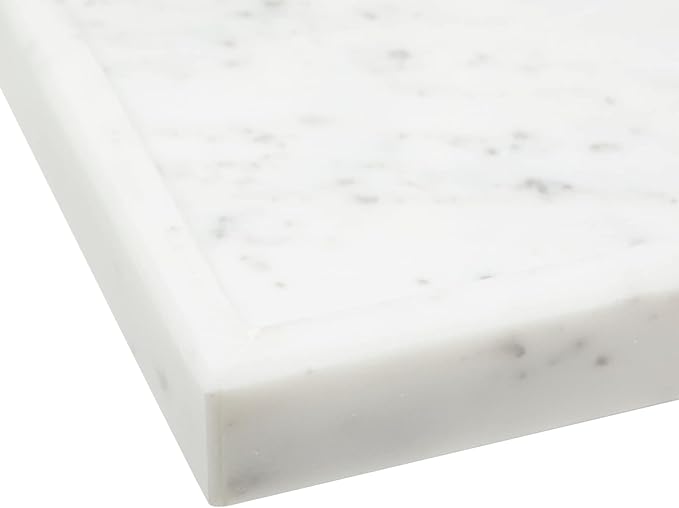 Juvale Large Marble Vanity Tray - Jewelry & Cosmetic Organizer with Drawer Organizer - Bathroom Display with Soap Tray - Home Accent Piece with Marble Decor - 11.7 x 7.7 x 1.1 in White (Pack of 2)
