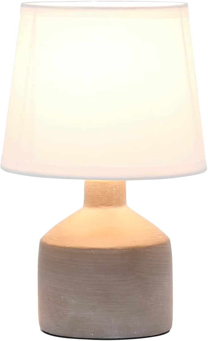 Simple Designs LT2080-GRY Mini Bocksbeutal Concrete Table Lamp, Gray