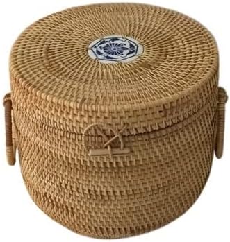 1 Pack Autumn Rattan Handmade Woven Rattan Storage Ornaments Tea Can Household Storage Basket