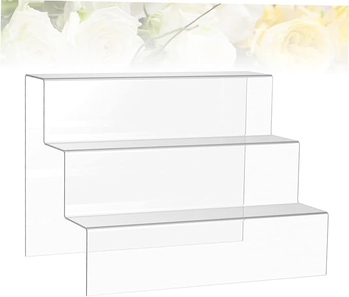 Zerodeko Acrylic Stepped Display Stand 3-tier Storage Rack Desktop Organizer for Models Ornaments 20cm