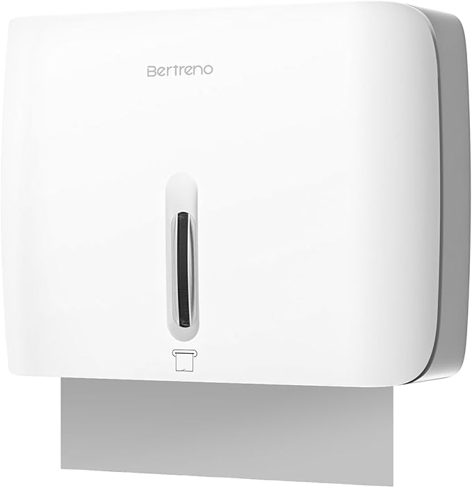 Commercial Paper Towel Dispenser Wall Mount Paper Hand Towel Dispenser Large Capacity 200 Multifold/Trifold/C Fold Paper Towel Dispenser Bathroom Adhesive Tissue Dispenser (White)