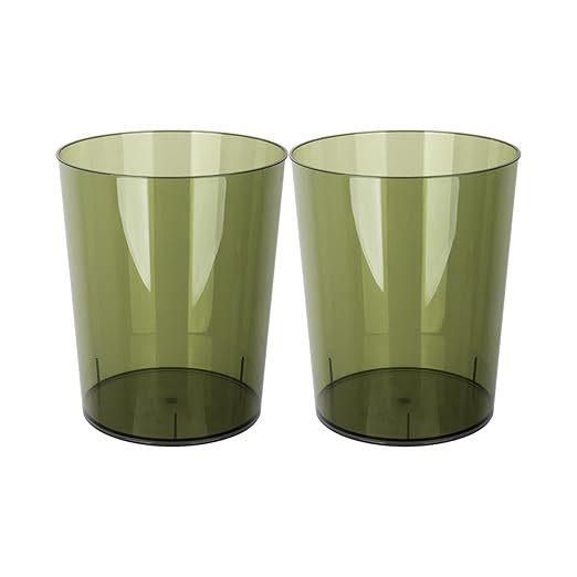 Anyoifax Small Trash Can Plastic Wastebasket 1.5 Gallon Round Garbage Container Bin with Handles for Bathroom, Bedroom, Kitchen, College Dorm, Office, Craft Room - Green, 2 Pack