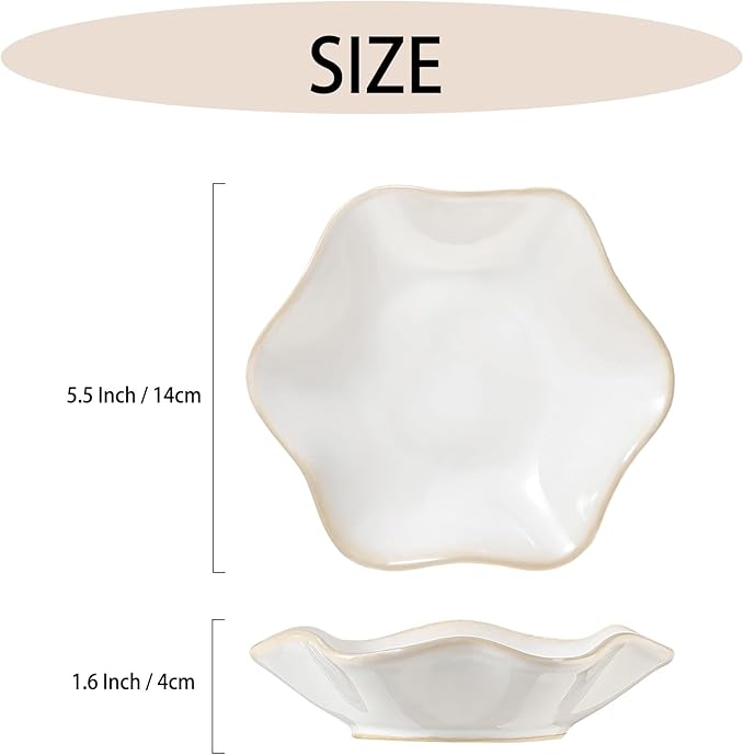 Binoster Ceramic Jewelry Dish,Ring Dish,Trinket Tray,Jewelry Tray Room Decor Bathroom Home Decor Gifts for Women Mom Sister Coworker Friend Bride(5.5in White)