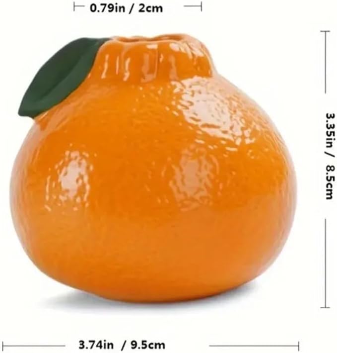 Orange Design Ceramic Vase,Suitable for Hydroponics Decorative Ceramic Vase for Living Room, Bookshelf, Office Home Decor