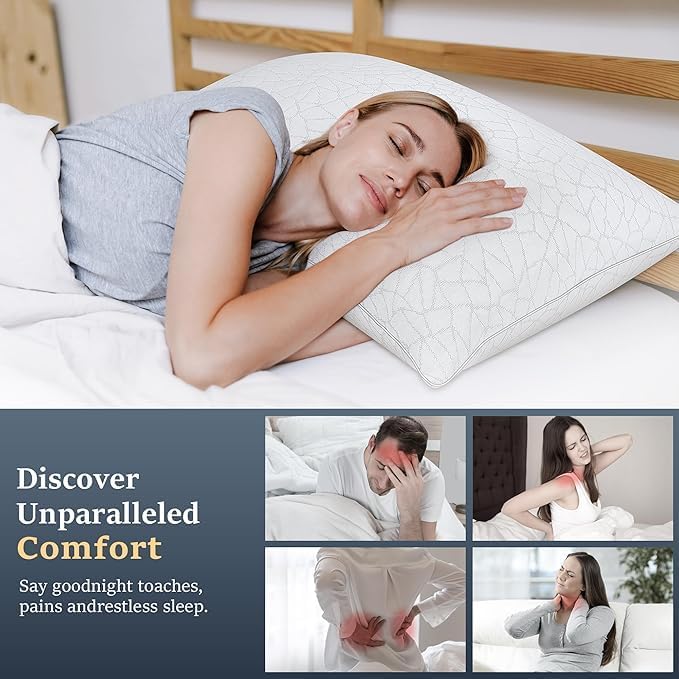 COZSINOOR Bed Pillows Queen Size - Cooling Breathable Premium Down Alternative Pillows Set of 2 for Side, Back, and Stomach Sleepers Hotel Quality Fluffy Soft Microfiber Fill Skin-Friendly