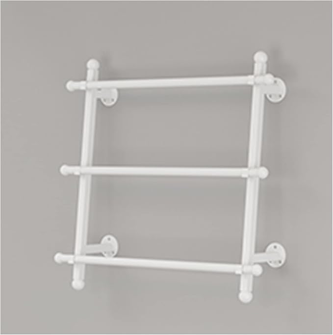 Ribbon/Wrapping Paper Organizer Scarf Shelf 3 Tier,Wall Mount Metal Towels Display Rack,Cakes/Flowers/Gift Shop,White,120X60Cm/47.2X23.6In