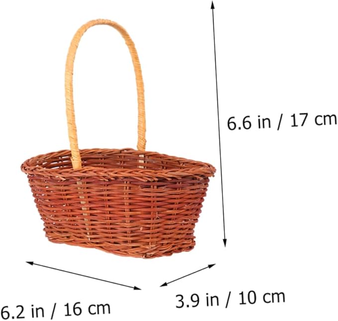 Luxshiny 3pcs Rectangular Mini Easter Basket for Storage and Decoration for Collection and Party Use Easter Accessory Handle