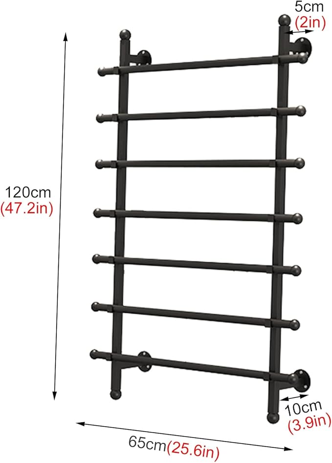 Flower Shop/Gift Shops Wrapping Paper Ribbon Display Stand Rack, Wall Mounted Metal 7 Tier Multi-Purpose Organizers for Silk Scarf/Shawl/Fabrics (White 65cm/25.6in Wide)