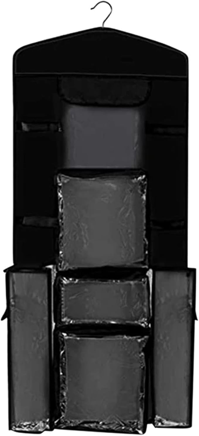 Black Double Sided Hanging Wrapping Paper Storage, Wrapping Paper Storage Box, Over The Door Wrapping Paper Holder Wrapping Paper Storage Bag Gift Wrap Storage Bag for Closet, Door