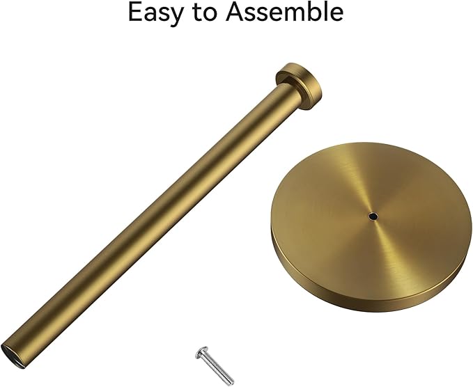 Paper Towel Holder Countertop, Gold Paper Towel Roll Holder for Kitchen Bathroom, One-Handed Operation Stainless Steel Paper Towel Holder with Weighted Base