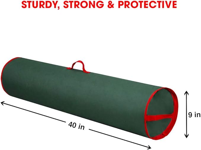 Primode Wrapping Paper Storage Bag | Wrapping Paper Organizer Under Bed for Storing Multiple Rolls of Gift Wrap, 40” Length Container Constructed of Durable 600D Oxford Material (Green)