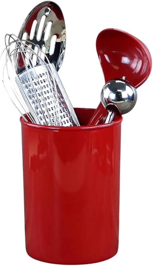 Reston Lloyd Multipurpose Utensil/Crock Holders Organize Wide Variety of Sizes of Utensils & Tools, Includes Extra Large, Large, & Miniature, Set of 3, Red
