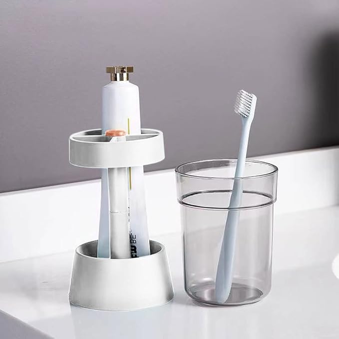 Toothbrush Holder with Cup/Cover Contains 3 Slots, Compatible with Conventional Toothbrushes, Can Store Toothpaste