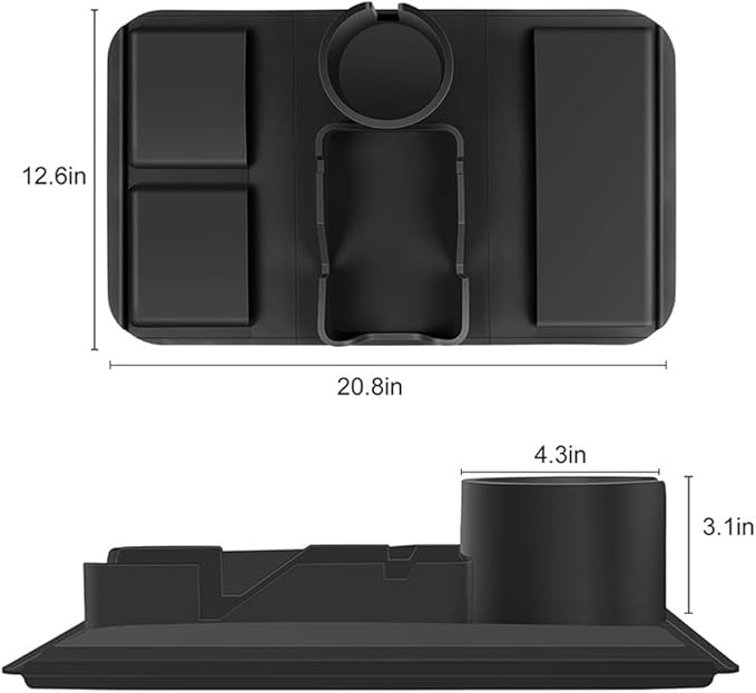 Silicone Couch Cup Holder Tray Drink Holder with Side Pockets for Sofa Arm Couch Caddy Anti-Spill for Couch Arm Chair Recliner,Armrest Remote Control and Cellphone Organizer Holder