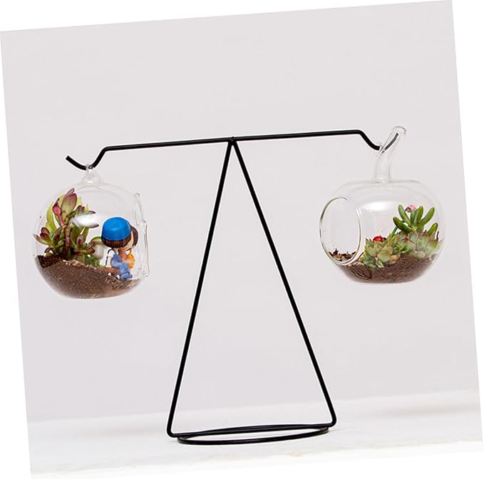 Homoyoyo 2pcs Balance Iron Rack Display Shelf Decorative Storage Organizer for Home Office Design Multi-functional Craft Holder for Ornaments and Small Items